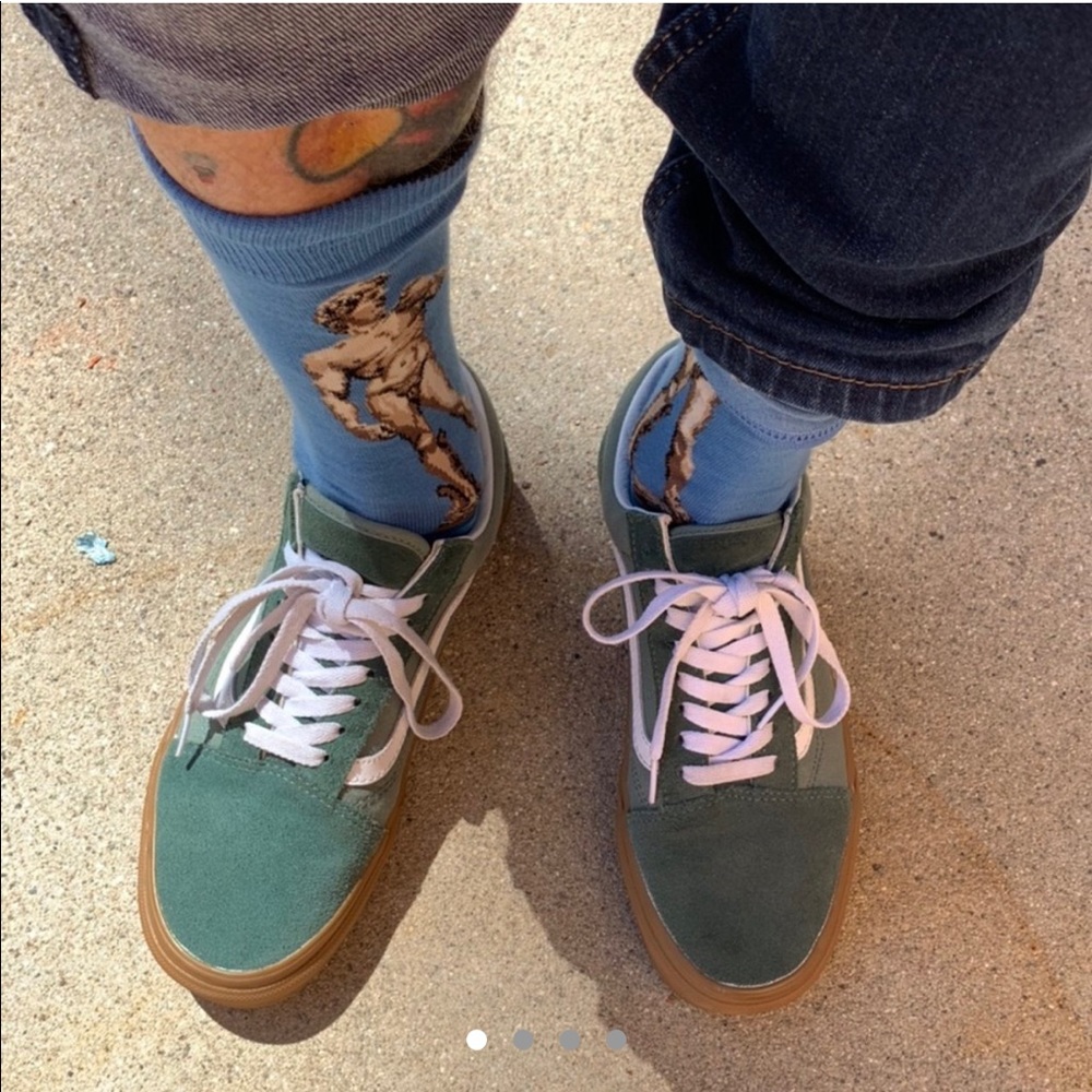 Teal low top vans